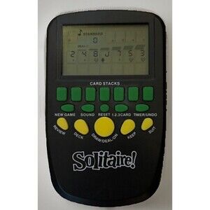 Solitaire Electronic Handheld Game‎ Tested Working w/ Card Stacks Timer w/Sound
